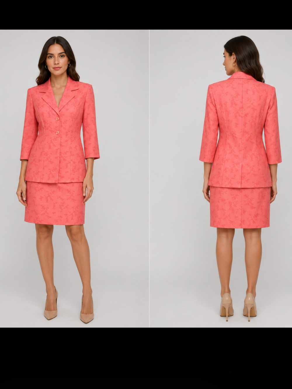 Giorgio Fiorlini vintage salmon Top and Skirt set / Suit Size 9/10